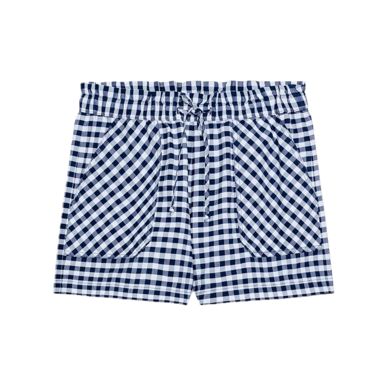 Product Image of Zara Gingham Shorts ZW Collections White Navy