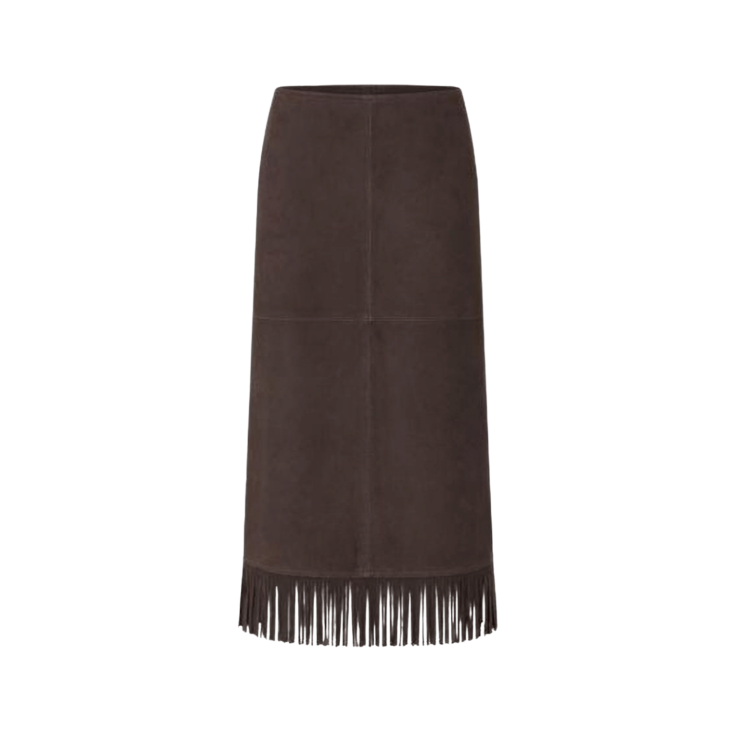 Product Image of Ann Taylor Fringe Column Skirt in Genuine Suede