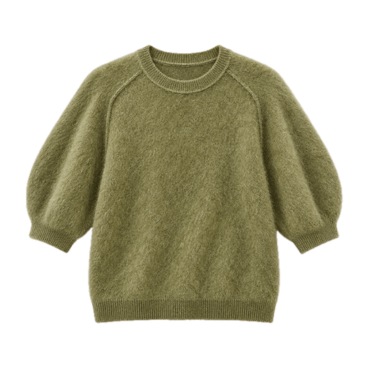 Product Image of PILCRO Kaia 100% Brushed Cashmere Short Sleeve Sweater